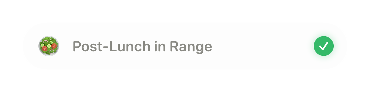 A completed Post-Lunch in Range daily goal in Glynce