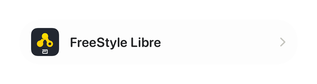 FreeStyle Libre shown as a connected glucose source in Glynce